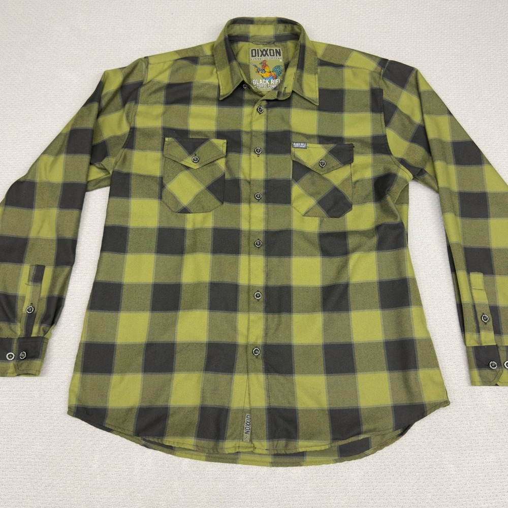 Dixxon Flannel Co x Black Rifle Coffee Company Green Black Plaid Shirt Mens XL